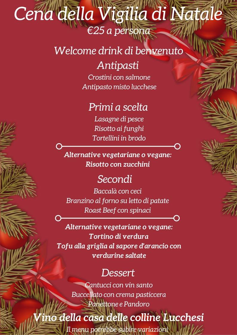 Menu Di Natale Natale.La Tradizione Gastronomica Lucchese Nel Menu Di Natale 2017 Dell Hotel Bernardino Hotel Bernardino
